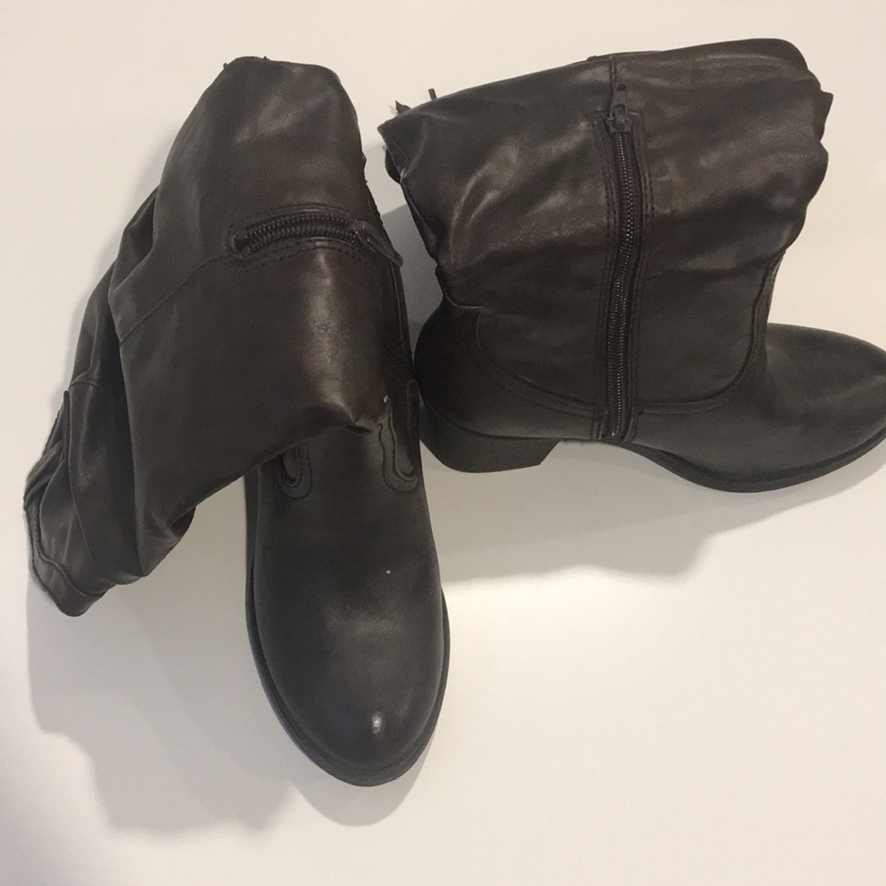 CALL IT SPRING Faux Leather Brown Cowboy Boots - Picture 3 of 14